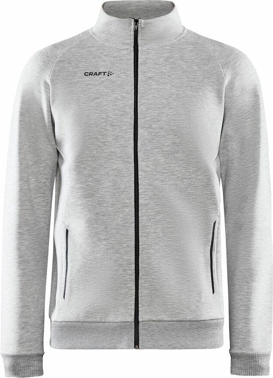 Craft Sweatvest - FullZip - Heren - Katoenmix - Ritszakken - 4XL - GrijsGemeleerd