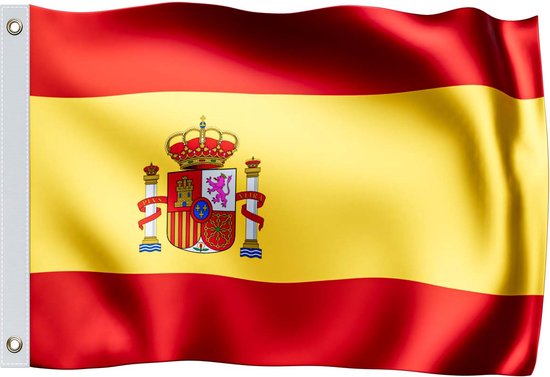 Monzana Vlag Spanje - Metalen Ringen - 150x90cm - Polyester
