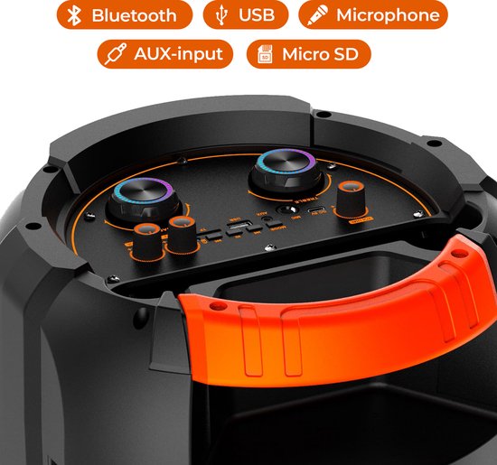 Denver Bluetooth Speaker Party box - Discolichten - Partybox - Incl. Draadloze Microfoon & Afstandsbediening - BPS459