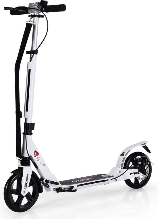 Coast kick scooter met de bel en ondersteuning van riem scooter scooter rolhoogte verstelbare scooter opvouwbaar wit wit