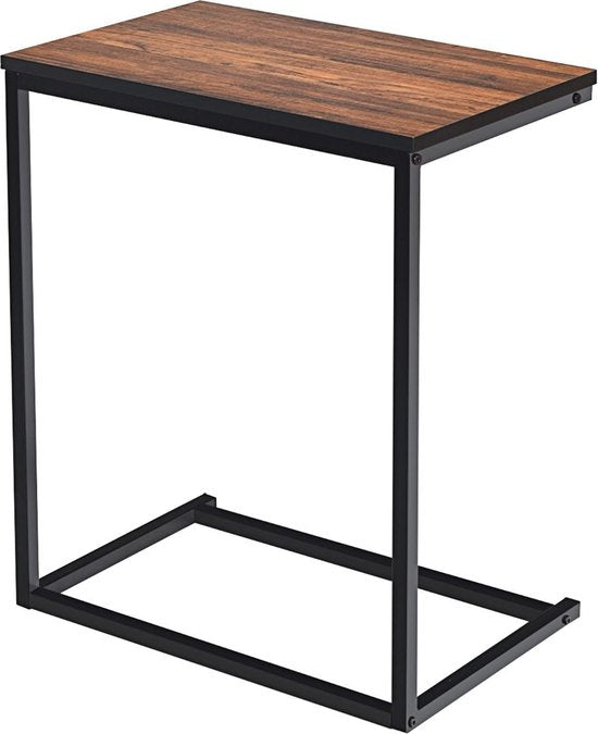 Coast Bijzettafel - Laptoptafel - 55 x 35 x 65 cm - Bruin / Zwart