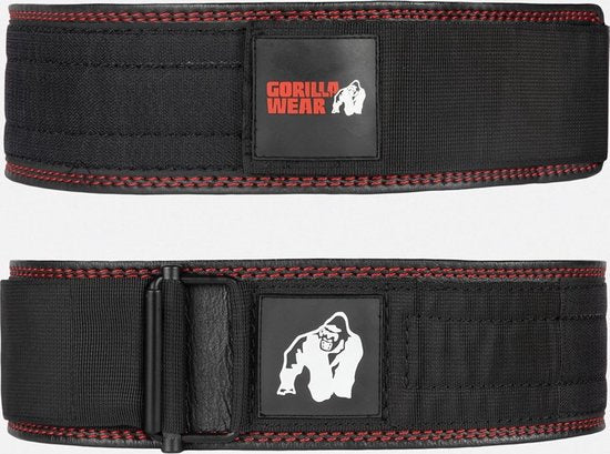 Gorilla Wear Halterriem - 4 Inch Premium Leren Lifting Riempje - Zwart - 2XL/3XL