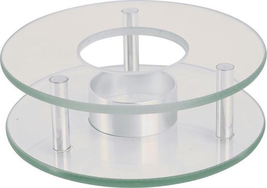 Theepot rechaud/warmhoudplaat - glas - theelichtje - D12 x H4 cm