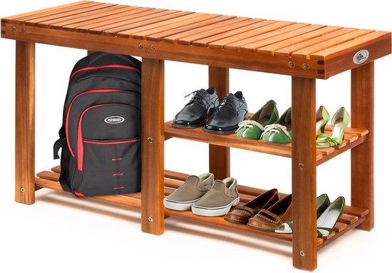 Casaria Schoenenrek - Zitting 87x45x30cm 200kg Belastbaar – Bruin