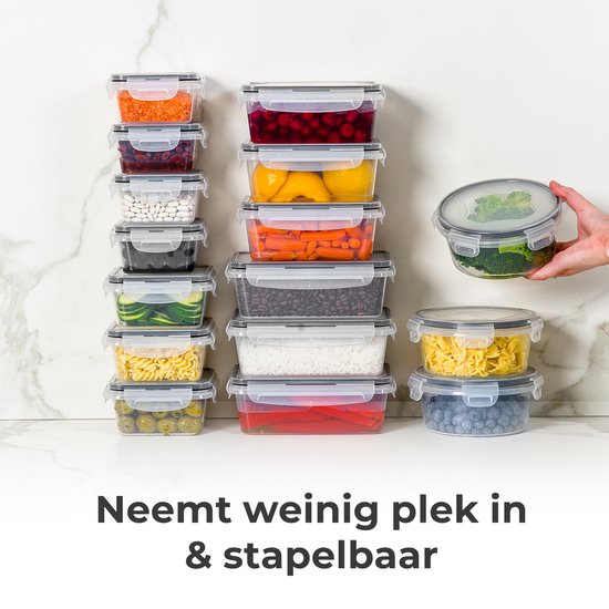 Stosh Vershoudbakjes - Meal Prep Bakjes - Diepvriesbakjes - Voedselcontainer - 24 stuks - Plastic - BPA vrij