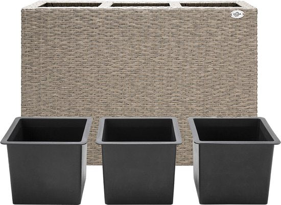 Casaria Staande Plantenbak – met Waterafvoer - 83x30,5x60cm - Beige