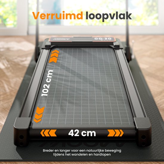 Moovv SmartStep Pro v3 Incline Loopband Inklapbaar - Walking Pad met 10% Hellingfunctie – Opvouwbare Wandelband - Treadmill 1-12 km/u – Incl. Accessoires