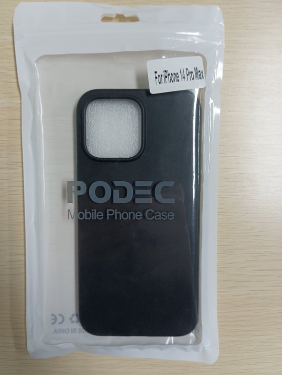 Podec Telefoonhoesje Zwart Geschikt voor iPhone 14 pro Max Hoesje En Screenprotector Beschermglas
