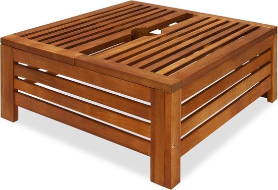 Casaria Parasolvoet Tafel – Weerbestendig Acaciahout – Ø8 cm Parasolgat – 62 x 62 x 26 cm – Bruin