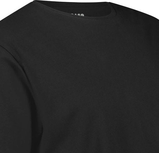 LEBASQ - Miles' T-shirt voor heren - 3 pack - met Crew Neck - Extra lang - Geschikt als Ondershirt - Zwart - M - Katoen