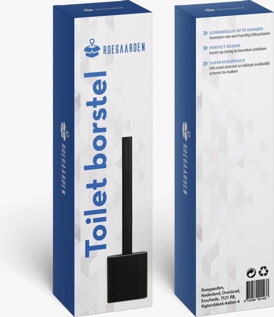 Roegaarden WC Borstel met Houder – Toiletborstel – Siliconen – Vrijstaand En Hangend – Zwart Geheel