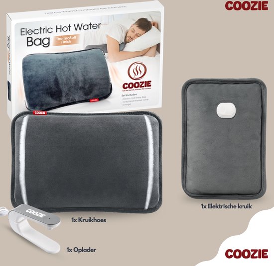Coozie Elektrische kruik met ThermoSoft Hoes - Warmwaterkruik - Kruiken - Warmtekruik - Warmtekussen