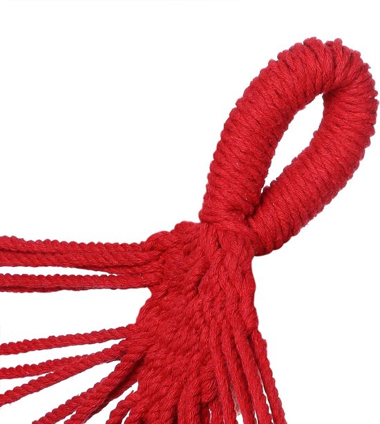 Detex Hangmat 320x150cm met franjes - rood/meerkleurig