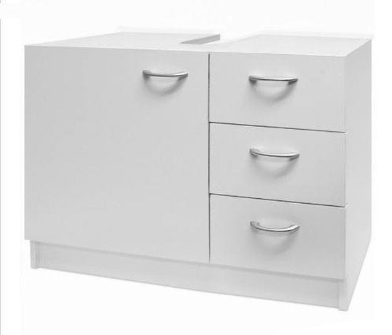 Deuba Wastafelmeubel - 3 Lades 63x54x30cm Onderkast - Wit