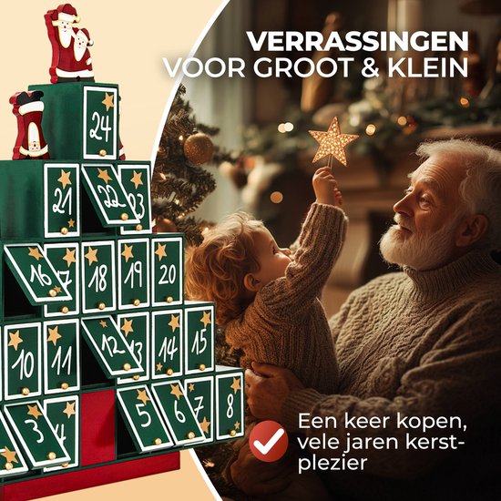 Spielwerk Herbruikbare Adventskalender – Zelf Vulbaar 24 Deurtjes