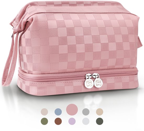 SC Travel Essentials - Toilettas en Make-up Organizer - Waterdicht en Compact - Geschikt voor Reis en Dagelijks Gebruik - Unisex - Roze