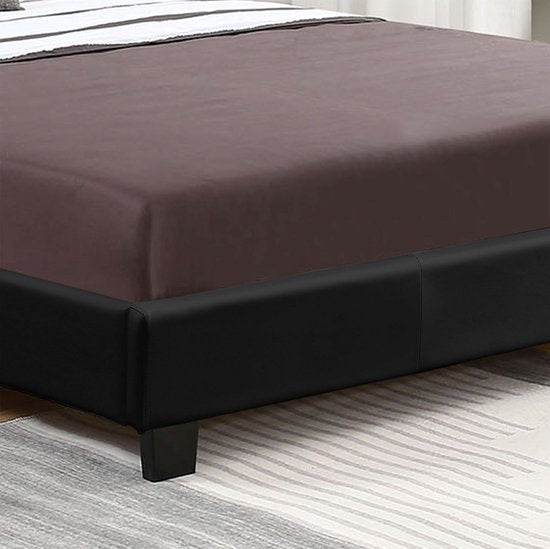 Gestoffeerd bed Verona - 120 x 200 cm - Zwart - LED Verlichting