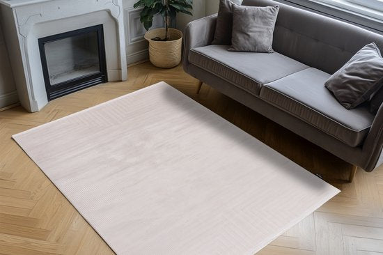 Pierre Cardin by Lalee - Garnier - Luxe Vloerkleed met 3D-effect en Franjes - 160 x 230 cm - Acryl & Viscose - Ivory
