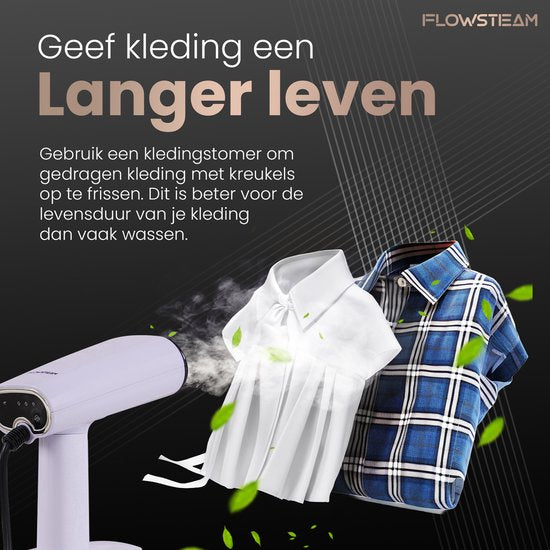 FLOWSTEAM® Luxe Kledingstomer - Handstomer - Stoomapparaat Kleding - Lavender Edition