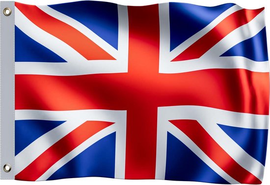 Monzana Vlag Verenigd Koninkrijk - Metalen Ringen - 150x90cm - Polyester