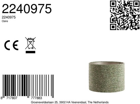 Light & Living - kap - Osire - groen - textiel - Ø 40cm - E27 - 2240975