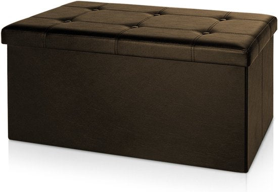 Casaria Zitbank met Opbergruimte - 80x40x40cm 100L Kunstleer – Bruin
