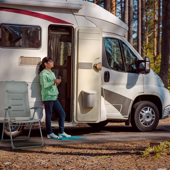 TRVLMORE Campingstoel - 7 standen - Comfortabele Kampeerstoel - 120 kg draagvermogen - Ligstand - Inklapbare stoel - Klapstoel - Grijs