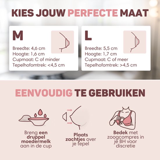 Vulpes Goods® Babycare Zilveren Tepelkapjes – Nursing Cups - 999 Puur Zilver – Hypoallergeen & Herbruikbaar – Tepelbeschermers voor Borstvoeding – Maat L – Incl. Opbergetui