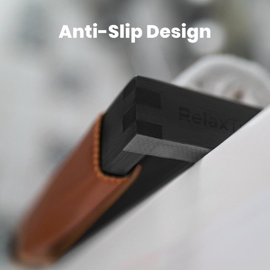 RelaxTub® Badplank - Badplank voor in Bad - Badrek - Verstelbaar - Anti Slip - Badplank Zwart - Badplank Hout - Badrekje inclusief Boekenhouder, Tablethouder & Spiegel