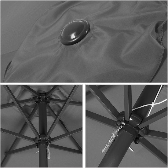Kingsleeve Parasol – UV-bescherming 80+ – Antraciet Ø 330cm