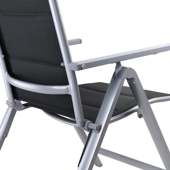 Casaria Tuinstoel Aluminium - 2 stuks Inklapbaar - Zilver