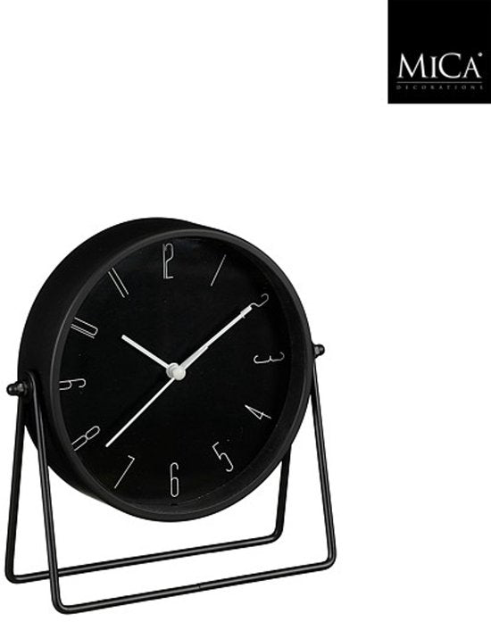 Mica Decorations Corky klok zwart - B6,5 x Ø18,5 cm