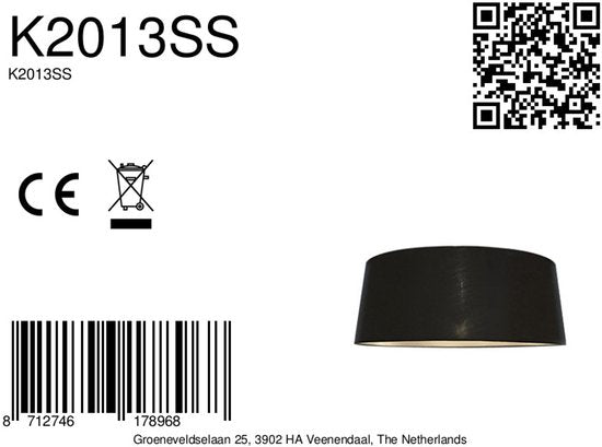 Steinhauer - kap - Lampenkappen - zwart - linnen - E27 - K2013SS