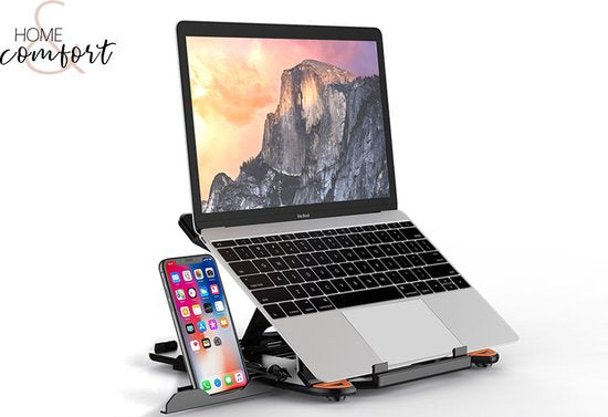 Home & Comfort universele laptop standaard Verstelbaar - telefoonhouder - 11 - 17 Inch - Opvouwbaar- -Laptop Stand - Laptopstandaard - Laptoptafel - Laptop verhoger