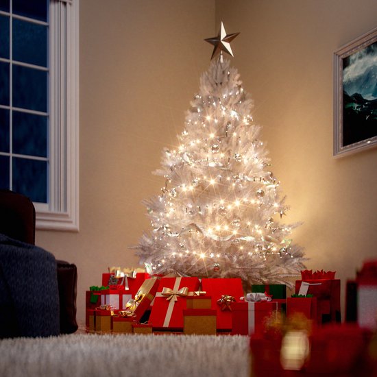 Casaria Kerstboom PVC - Metalen Voet - 180 cm Wit