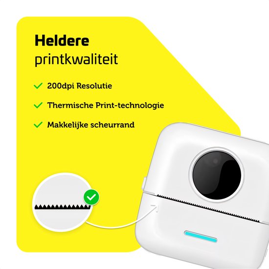 Garpex® Mini Printer – Pocket Fotoprinter – Draagbaar – Incl. Papier & Accessoires