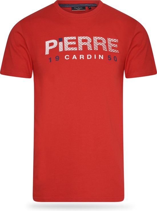 Pierre Cardin - Heren Tee SS 1950 Logo Shirt - Rood - Maat XL