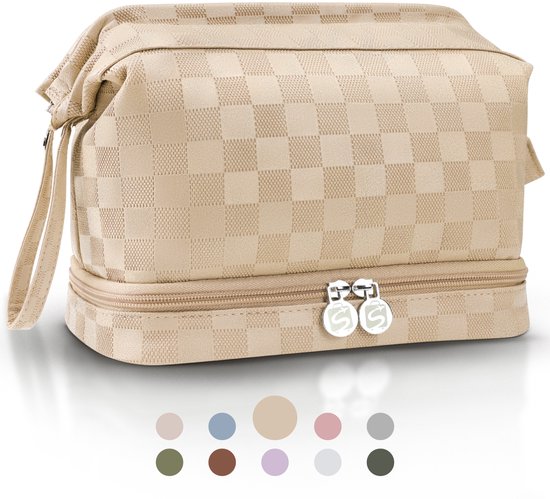 SC Travel Essentials - Toilettas en Make-up Organizer - Waterdicht en Compact - Geschikt voor Reis en Dagelijks Gebruik - Unisex - Goud