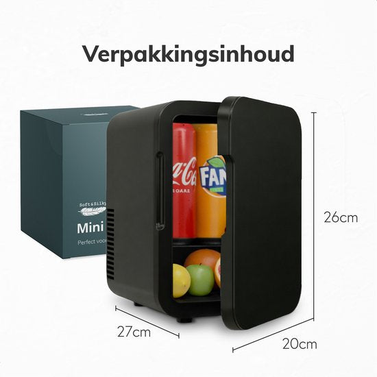 Mini koelkast 5L - Skincare & make-up fridge - Eten & drinken - Organizer - 12V & 230V - Koel & warm - Auto koelkast - Compact - Zwart