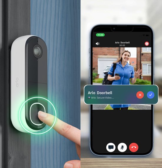 Arlo Pro 5 & Essential 2K(+) beveiligingsset - 1 buiten camera en 1 deurbel - 1 IP-Camera & 1 Deurbel