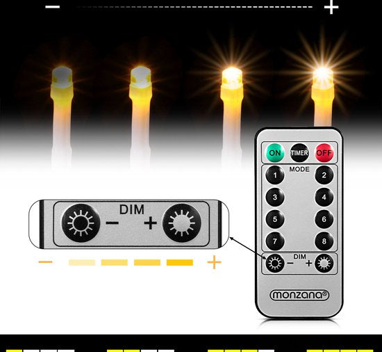Monzana Lichtsnoer 200 LEDS – Afstandsbediening Timer – Warm Wit