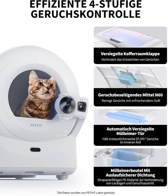 PETKIT Purobot Ultra zelfreinigende kattenbak, zelfreinigende kattenbak met 1080P HD-camera, intelligente reiniging, 70 liter inhoud, AI-gezondheidsmonitoring, ultra stil en veilig