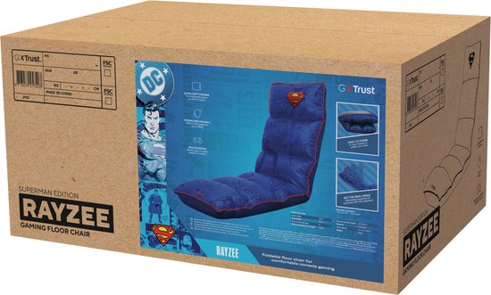Trust GXT 718SM RAYZEE SUPERMAN – Vloer Gaming Stoel – Opvouwbaar – Zachte stoel – Superman