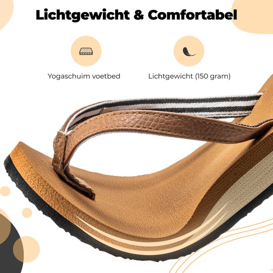 Comfeet Slippers Dames - Sandalen - Bruin - Maat 39