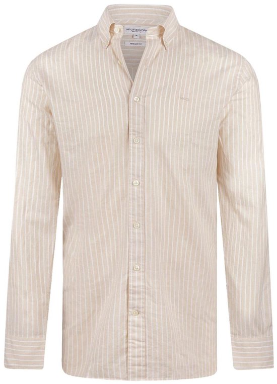 McGregor Striped Cotton Linen Shirt - Cotton/Linnen - XXL