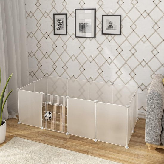 Ceruzo Dierenren 12 Panelen – Modulair – Met Deur – Voor Kleine Dieren