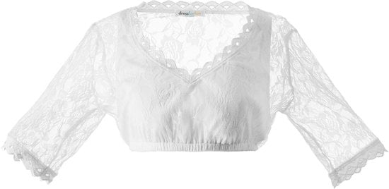 Dressforfun Dirndlblouse Heidi XXL - verkleedkleding kostuum halloween verkleden feestkleding carnavalskleding carnaval feestkledij partykleding - 303079