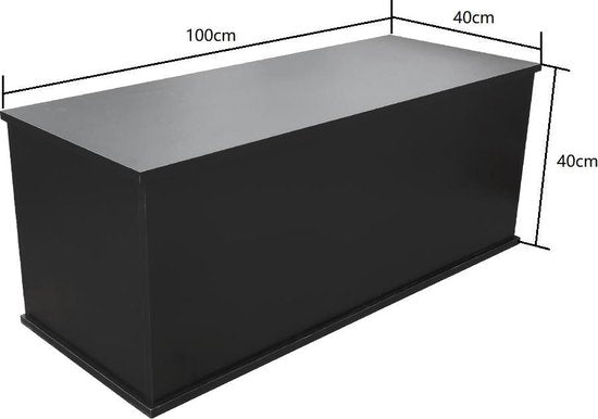 VDD Opbergkist - 100x40x40 cm – Speelgoed- en Dekenkist – Zwart