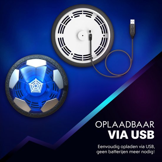 Tech Essentials Hover Bal - 18cm - Led Verlichting - Oplaadbaar - Zwevende - Zachte Binnen Voetbal - Indoor Air Speelgoedbal - Kinderen
