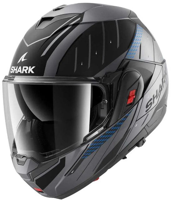 SHARK Oxo Rydger Mat Antraciet Blauw Zwart ABK Systeemhelm - Maat L - Helm